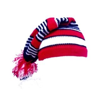 Igbo Traditional Mazi Wool Hat knitted Red white striped wool